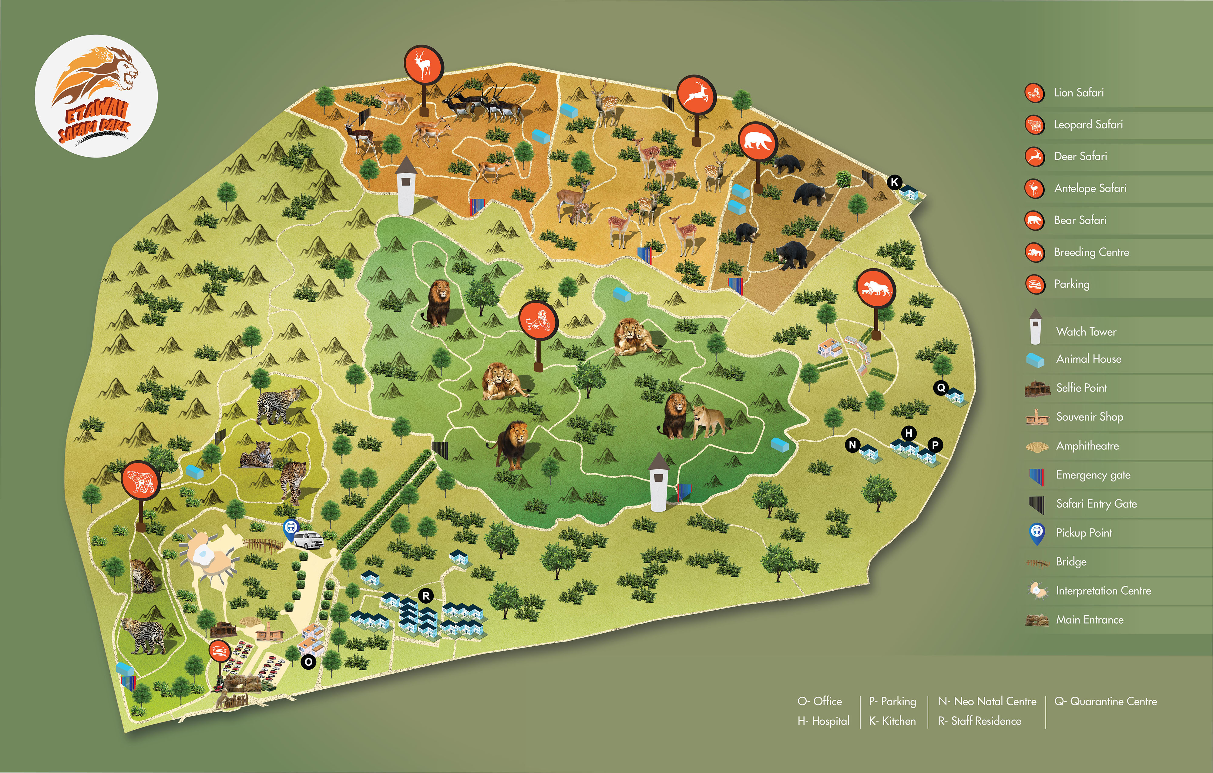 lion safari park map